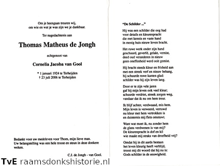 Thomas Matheus de Jongh Cornelia Jacoba van Gool