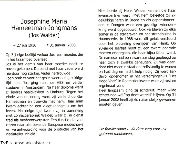Josephine Maria Jongmans (vr) Henk Walder Ger Hameetman