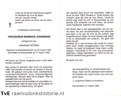 Theodorus Marinus Jongmans Johanna Sitters