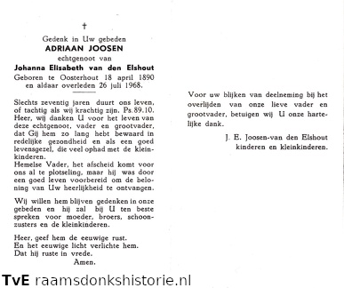 Adriaan Joosen Johnna Elisabeth van den Elshout