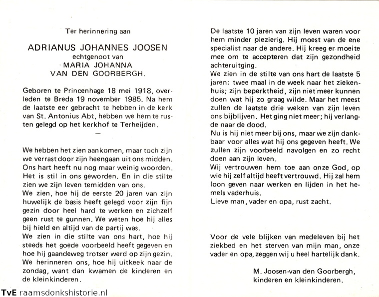 Adrianus Johannes Joosen Maria Johanna van den Goorbergh