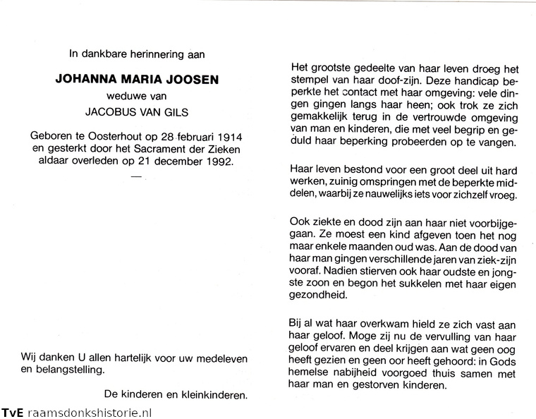 Johanna Maria Joosen Jacobus van Gils