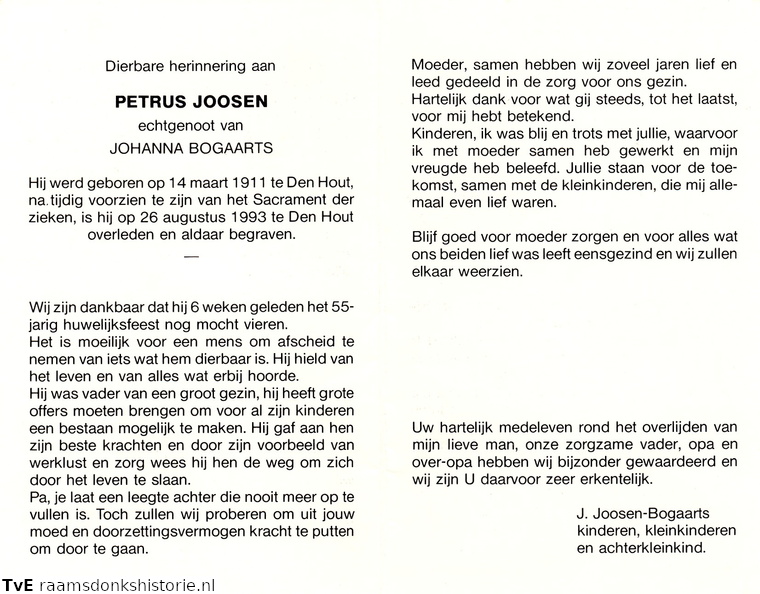 Petrus Joosen Johanna Bogaarts