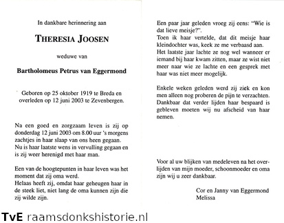 Theresia Joosen Bartholomeus Petrus van Eggermond