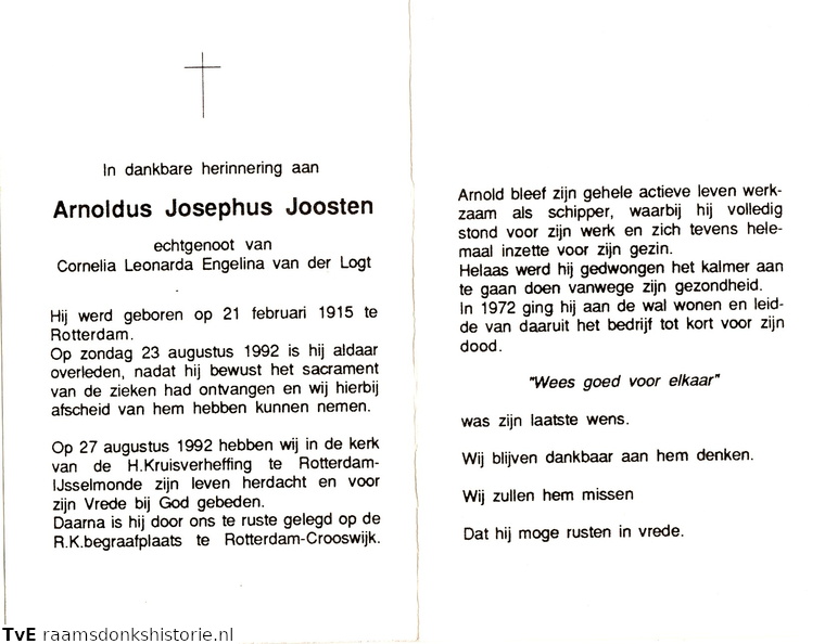 Arnoldus Josephus Joosten Cornelia Leonarda Engelina van der Logt
