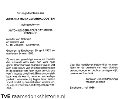 Johanna Maria Gerarda Joosten Antonius Gerardus Catharina Pennings