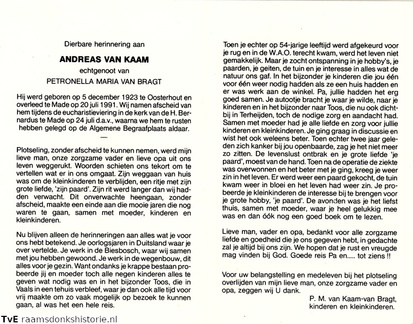 Andreas van Kaam Petronella Maria van Bragt