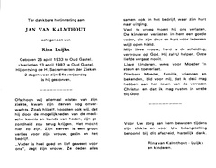Jan van Kalmthout Rina Luijkx