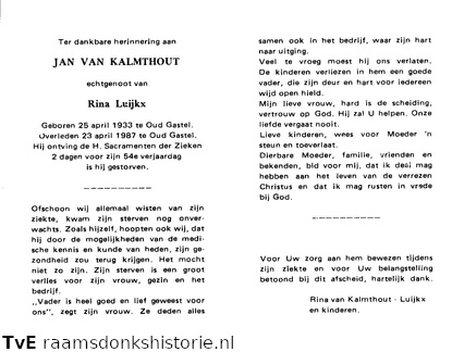 Jan van Kalmthout Rina Luijkx