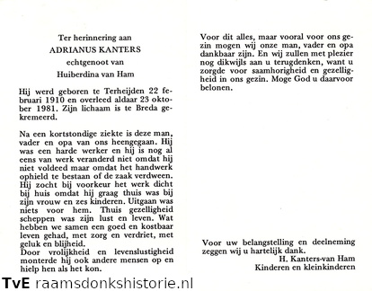 Adrianus Kanters Huiberdina van Ham