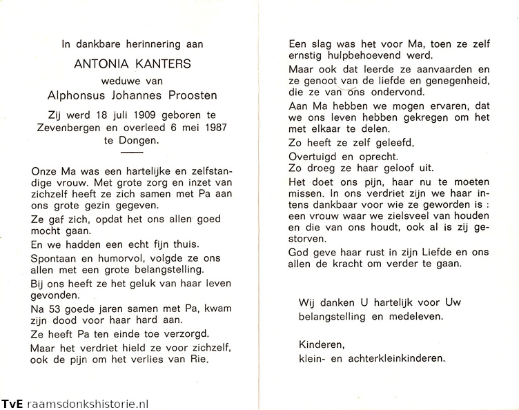 Antonia Kanters- Alphonsus Johannes Proosten