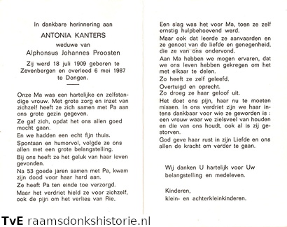 Antonia Kanters Alphonsus Johannes Proosten