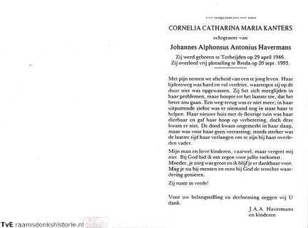 Cornelia Catharina Maria Kanters- Johannes Alphonsus Antonius Havermans