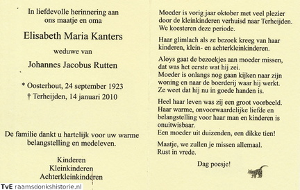 Elisabeth Maria Kanters- Johannes Jacobus Rutten