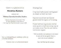 Hendrica Kanters- Matheus Gerardus Arnoldus Snijders