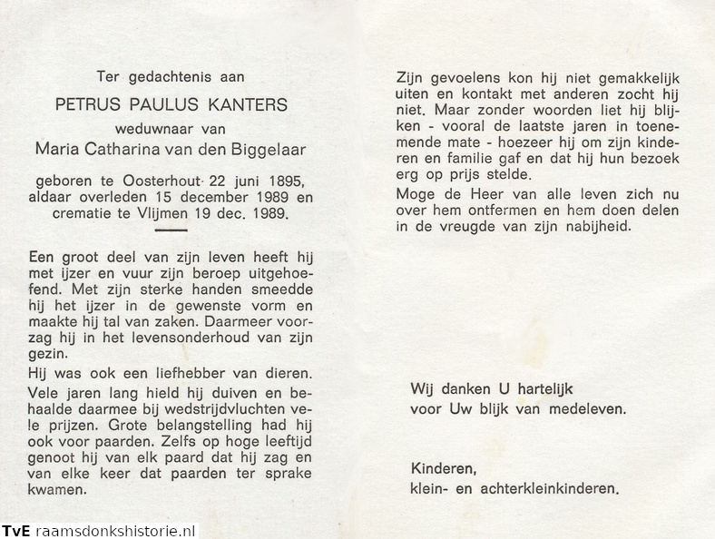 Petrus Paulus Kanters- Maria Catharina van den Biggelaar