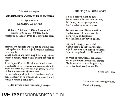 Wilhelmus Cornelis Kanters- Gerdina Zijlmans