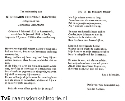 Wilhelmus Cornelis Kanters Gerdina Zijlmans