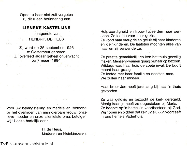 Lieneke Kastelijns- Hendrik de Heus