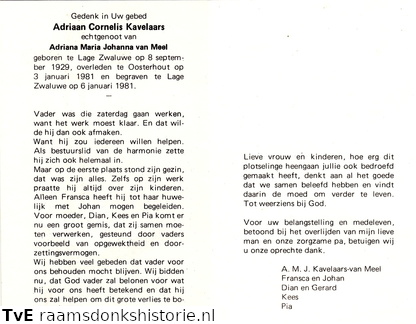 Adriaan Cornelis Kavelaars- Adriana Maria Johanna van Meel