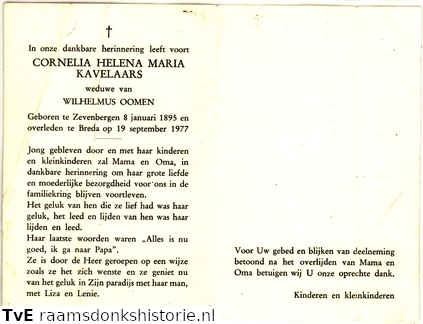 Cornelia Helena Marie Kavelaars Wilhelmus Oomen