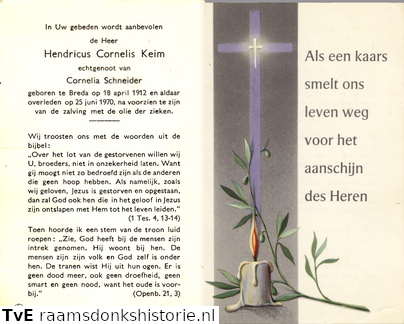Hendricus Cornelis Keim Cornelia Schneider