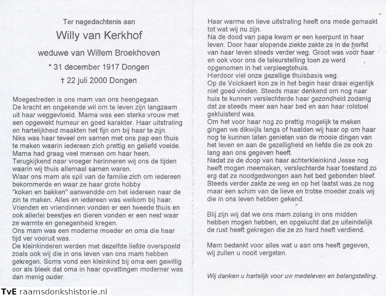 Willy van Kerkhof Willem Broekhoven