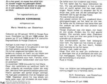 Adriaan Kerremans Maria Hendrika van Oosterhout