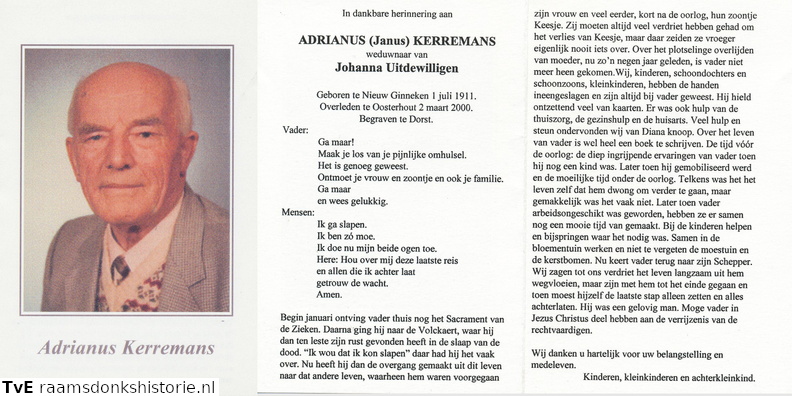 Adrianus Kerremans- Johanna Uitdewilligen