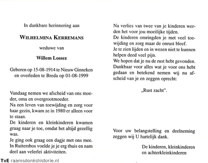 Wilhelmina Kerremans- Willem Lossez