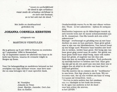 Johanna Cornelia Kerstens- Martinus Verstijlen