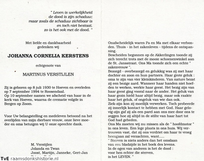 Johanna Cornelia Kerstens Martinus Verstijlen