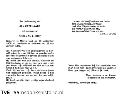 Jan Ketelaars- Riek van Lierop
