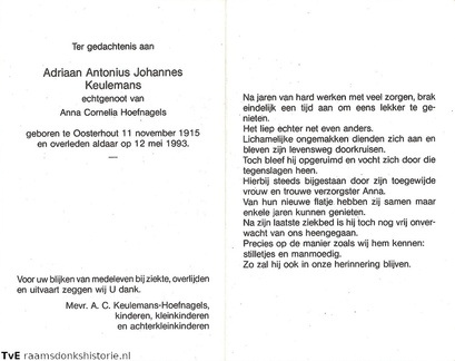 Adriaan Antonius Johannes Keulemans Anna Cornelia Hoefnagels