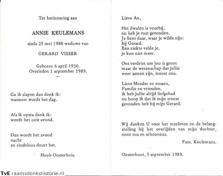 Annie Keulemans- Gerard Visser