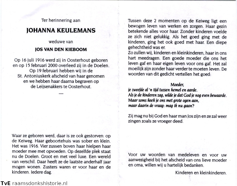 Johanna Keulemans Jos van den Kieboom