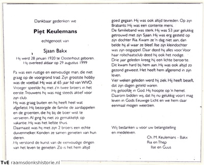 Piet Keulemans- Sjaan Bakx