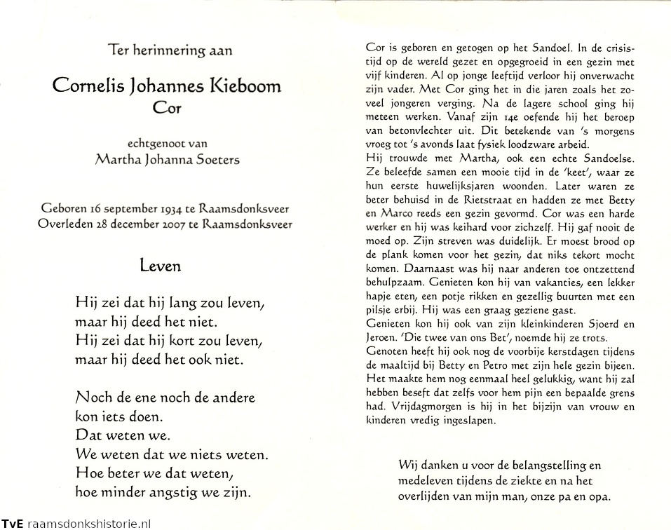 Cornelis Johannes Kieboom- Martha Johanna Soeters