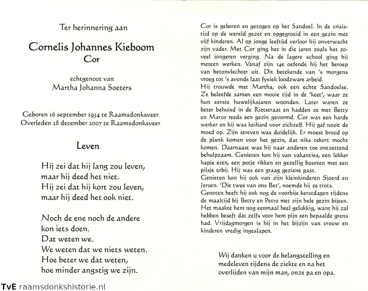 Cornelis Johannes Kieboom- Martha Johanna Soeters