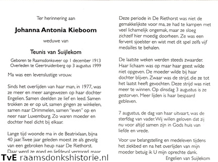 Johanna Antonia Kieboom Teunis van Suijlekom