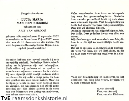 Lucia Maria van den Kieboom Arie van Anrooij