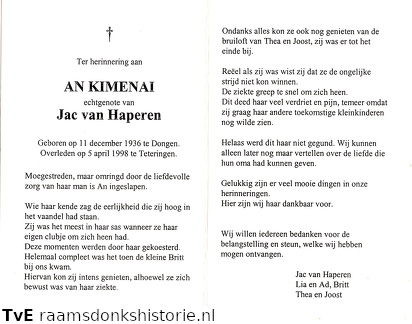 An Kimenai- Jac van Haperen