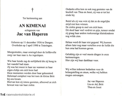 An Kimenai Jac van Haperen