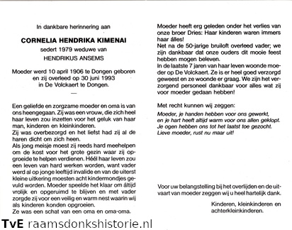 Cornelia Hendrika Kimenai Hendrikus Ansems