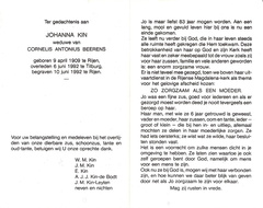 Johanna Kin- Cornelis Antonius Beerens