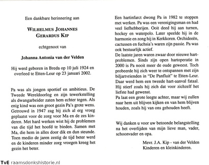 Wilhelmus Johannes Gerardus Kip- Johanna Antonia van der Velden