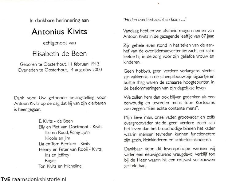 Antonius Kivits Elisabeth de Been