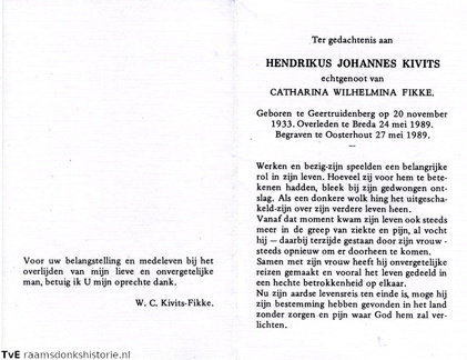 Hendrikus Johannes Kivits Catharina Wilhelmina Fikke