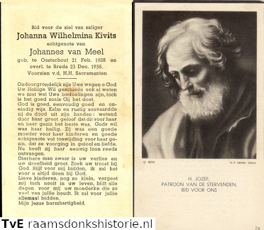 Johanna Wilhelmina Kivits- Johannes van Meel