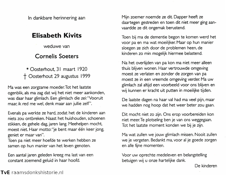 Kivits, Elisabeth  Cornelis Soeters